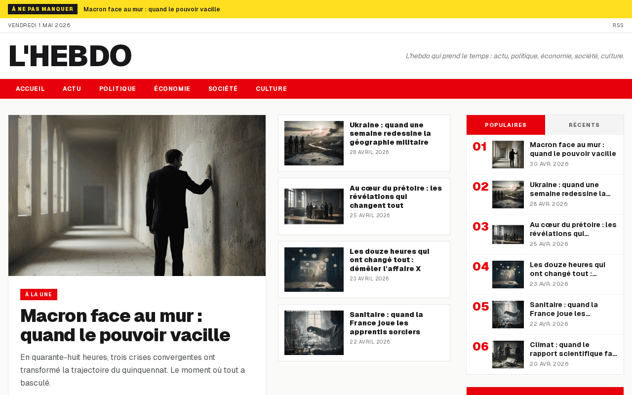 Aperçu du site démo L’Hebdo