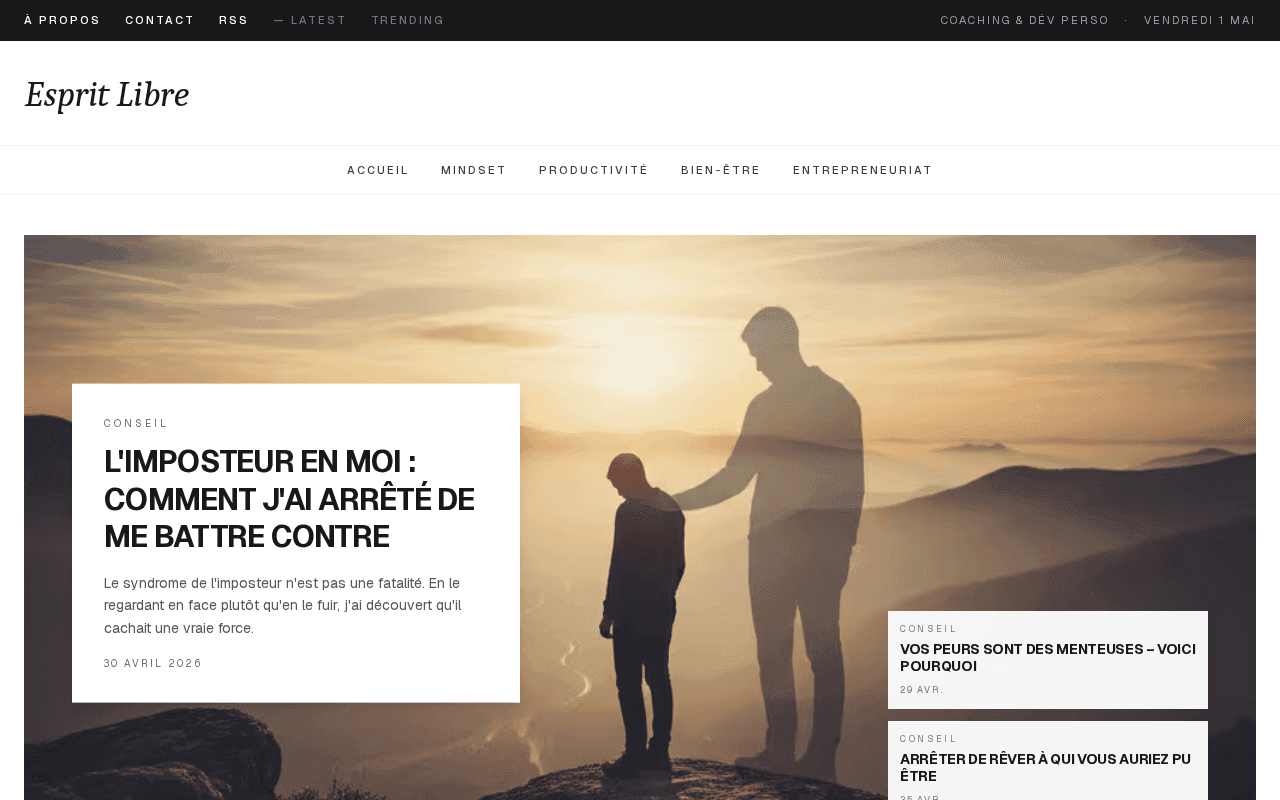 Aperçu du site démo Esprit Libre
